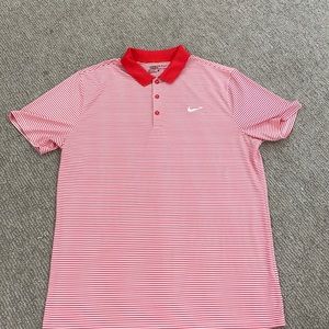 Nike, Dri-Fit orange and white stripe Size L